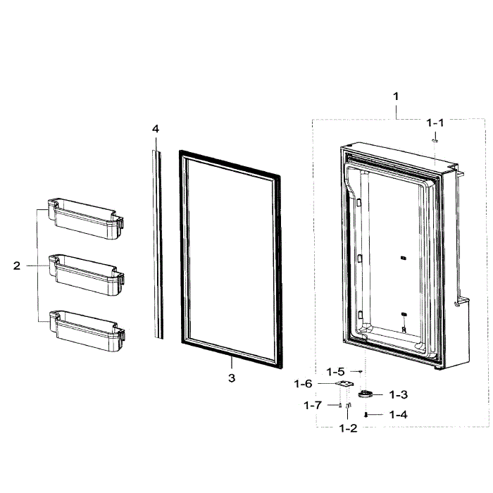 Freezer Door Rt Diagram and Parts List for RF32FMQDBSR AA-09 Samsung Refrigerator