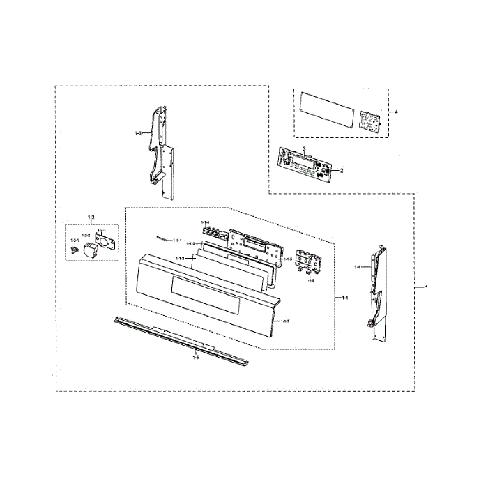 Control Box Diagram and Parts List for NX58M6850SG AA-00 Samsung Range