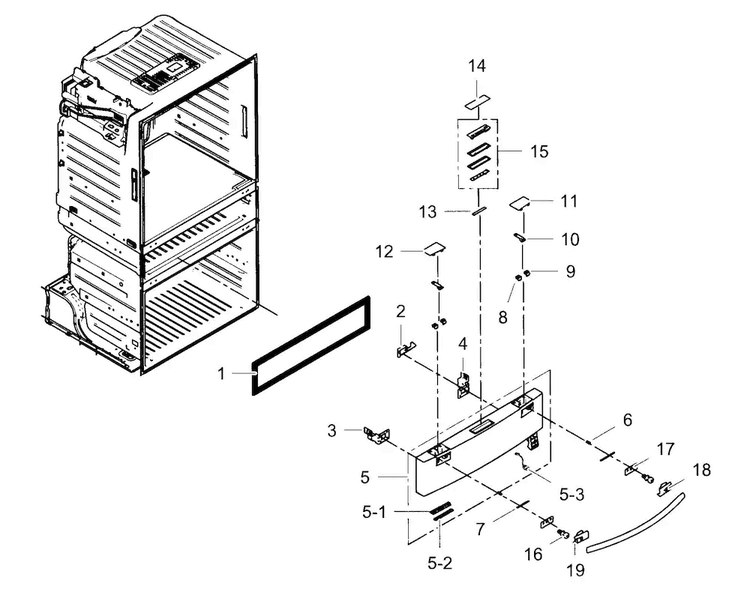 Flexzone Door Diagram and Parts List for RF4287HARS XAA-0002 Samsung Refrigerator