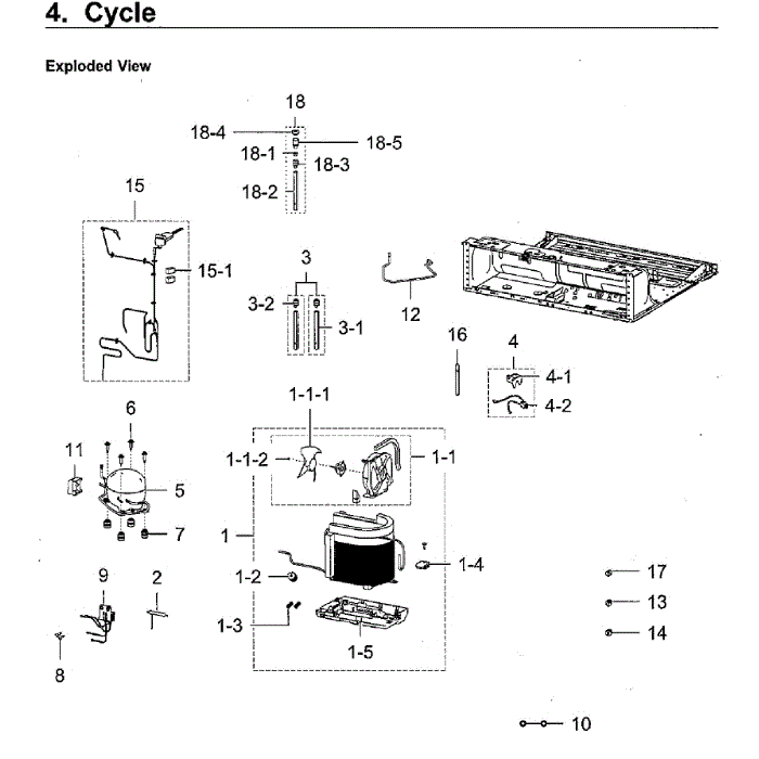 Cycle Diagram and Parts List for RF28K9580SR AA-01 Samsung Refrigerator