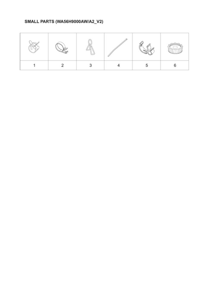 Small Parts Diagram and Parts List for WA56H9000AW A2-02 Samsung Washer