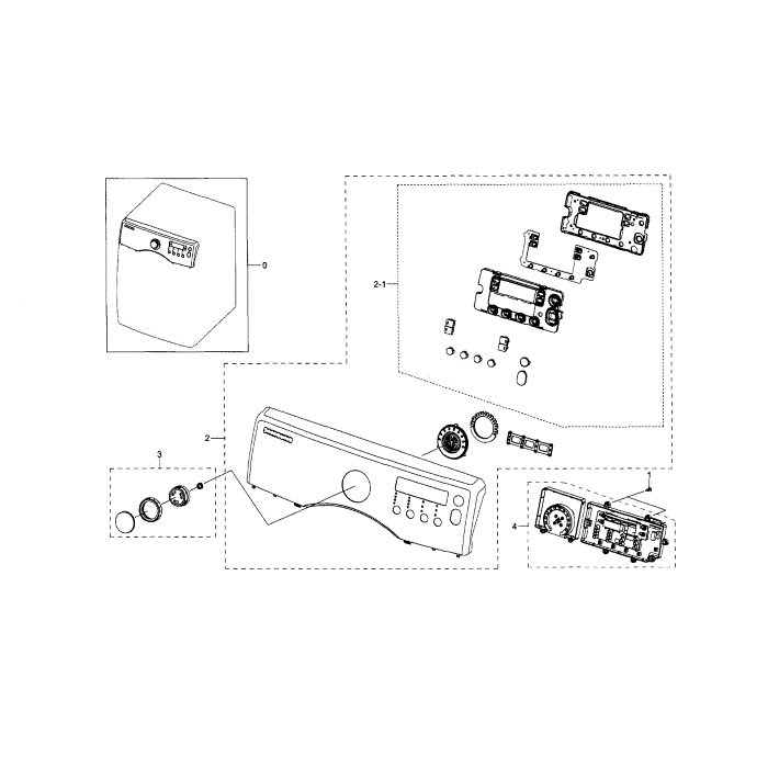 Control Panel Diagram and Parts List for DV331AEW XAA-02 Samsung Dryer