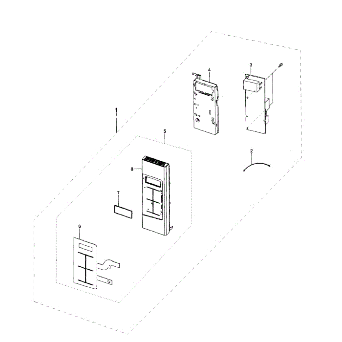 Control Box Diagram and Parts List for SMH1927B XAA-01 Samsung Microwave Oven Combo