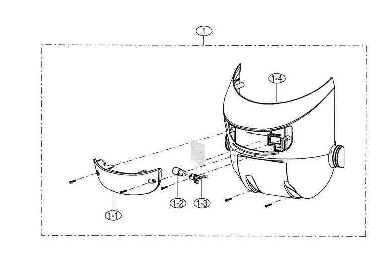 Motor Lamp Diagram and Parts List for 40139030  Kenmore Upright Vacuum
