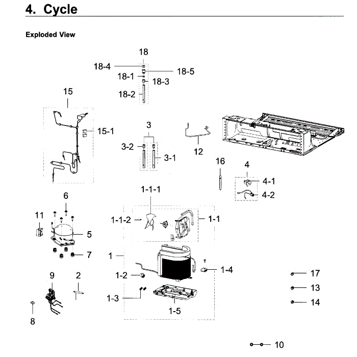 Cycle Diagram and Parts List for RF22K9581SR AA-02 Samsung Refrigerator