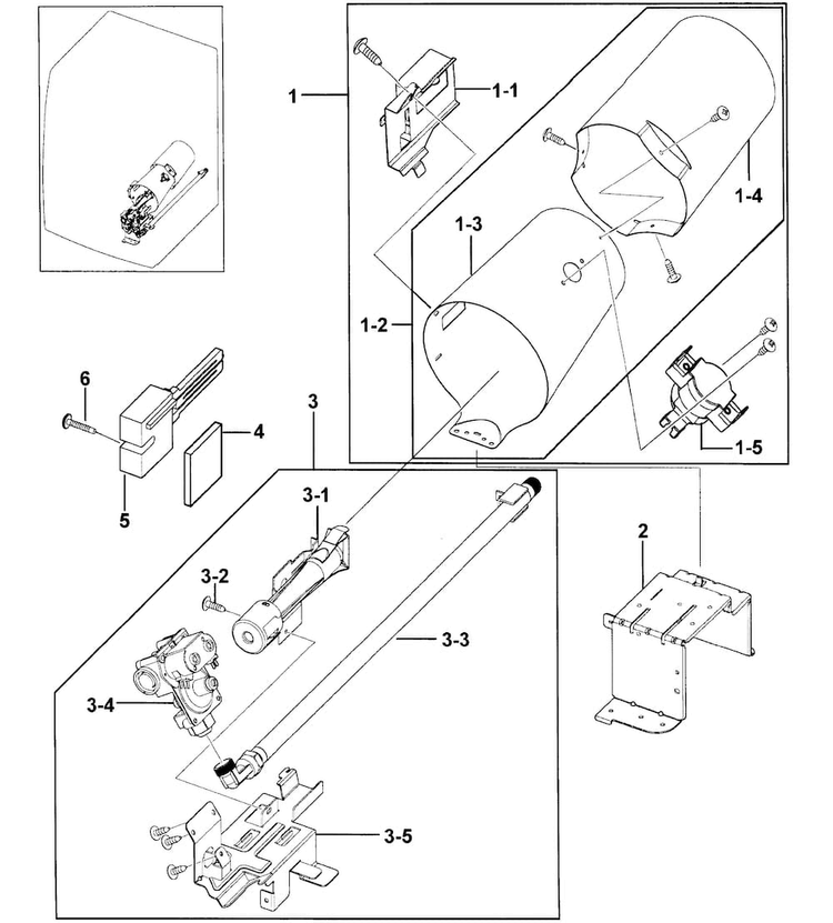 Burner Assy Diagram and Parts List for DV328AGR XAA-0000 Samsung Dryer