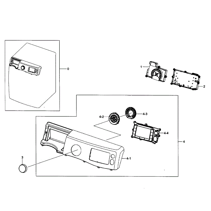 Control Panel Diagram and Parts List for WF455ARGSWR AA-01 Samsung Washer