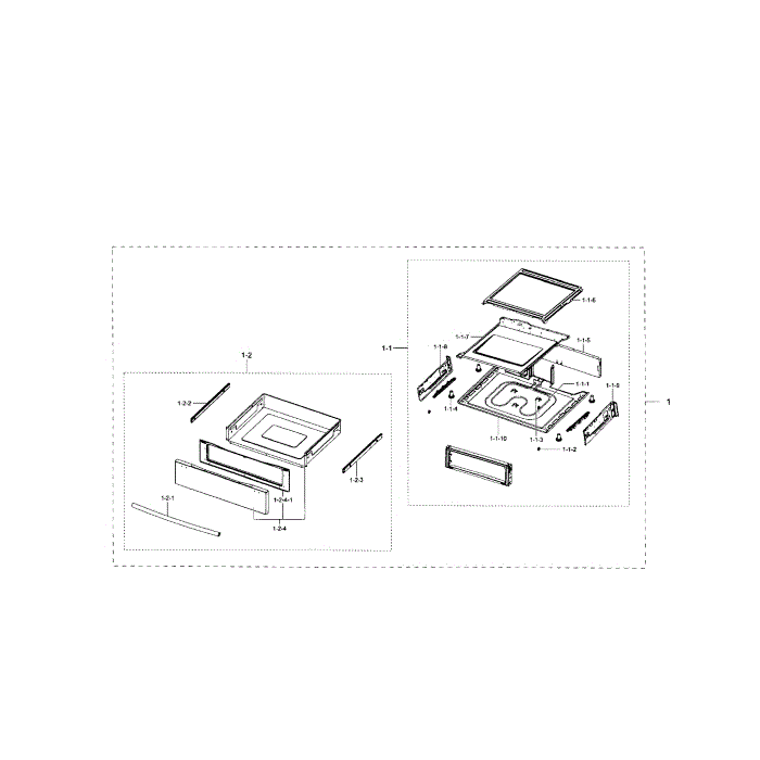 Drawer Diagram and Parts List for FE710DRS XAA-02 Samsung Range