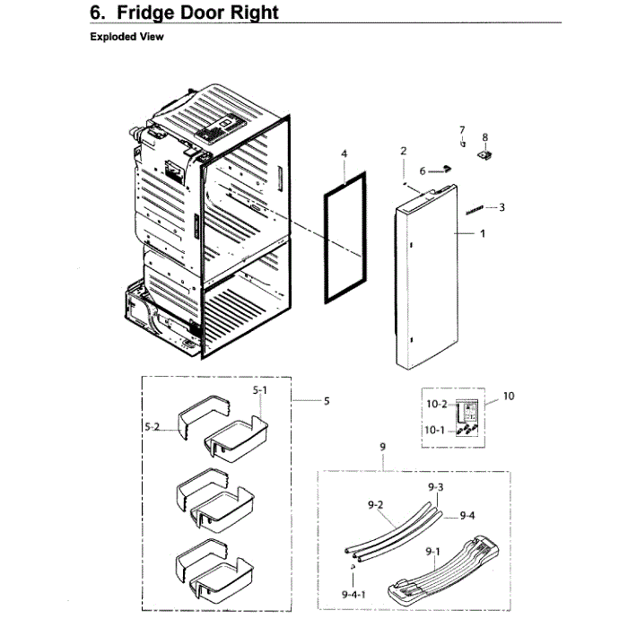 Fridge Door R Diagram and Parts List for RF26J7500BC AA-01 Samsung Refrigerator
