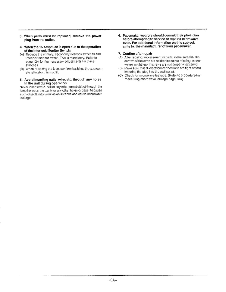 Cautions Observed/troubleshooting Page 2 Diagram and Parts List for MW2030U XAA Samsung Microwave