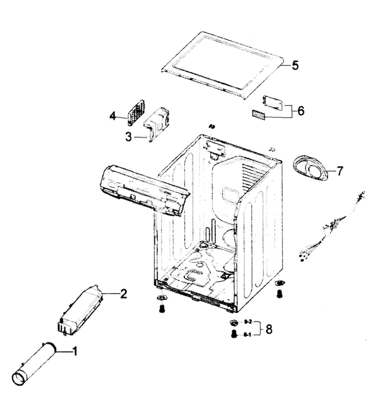 Main Assy Diagram and Parts List for DV220AEW XAA Samsung Dryer