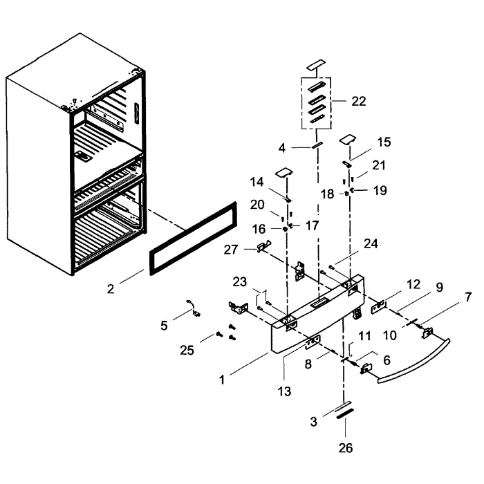 Flexzone Door Diagram and Parts List for RF31FMEDBSR AA-01 Samsung Refrigerator