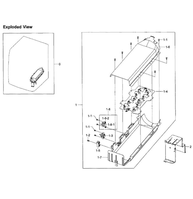 Heater Diagram and Parts List for DV393ETPAWR A1-0001 Samsung Dryer