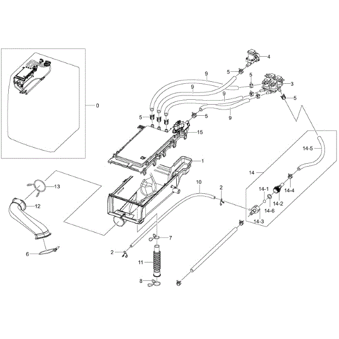 Housing Drawer Diagram and Parts List for WF395BTPASU A2-00 Samsung Washer