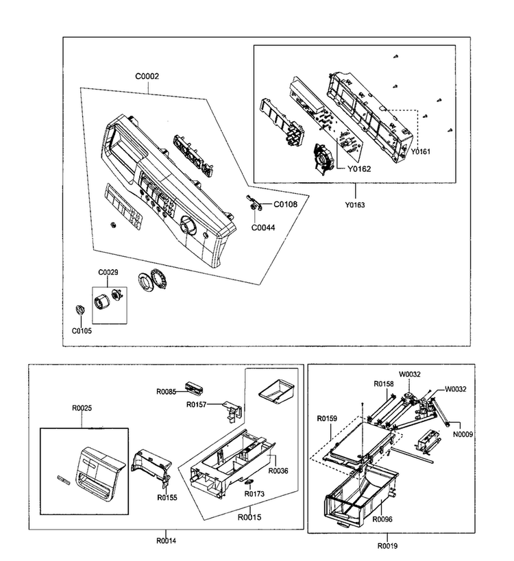Control Assy Diagram and Parts List for WF206BNW XAC Samsung Washer