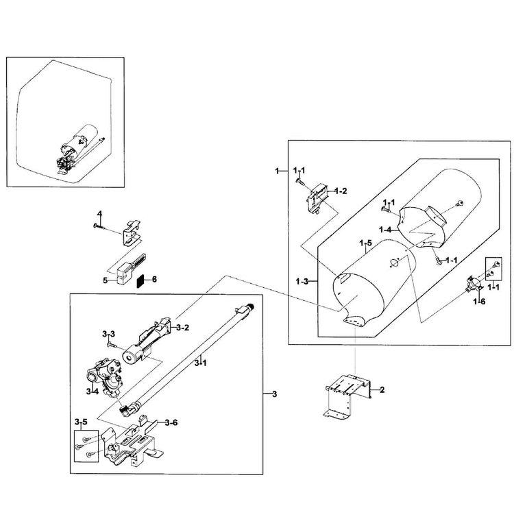 Heater Assy Diagram and Parts List for DV511AGW XAA-0001 Samsung Dryer