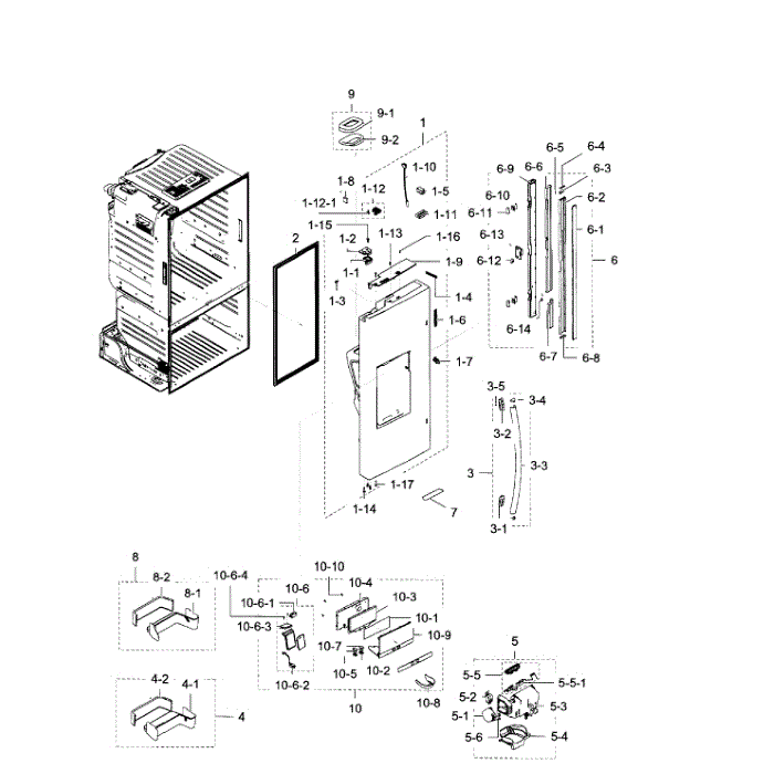 Fridge Door L Diagram and Parts List for RF28HFEDBSR AA-09 Samsung Refrigerator