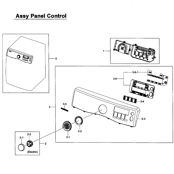 Control Panel Diagram and Parts List for DV405GTPAWR AA-01 Samsung Dryer