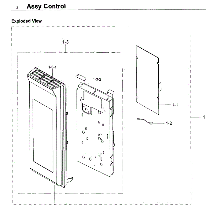 Control Panel Diagram and Parts List for ME21K6000AS AA-00 Samsung Microwave Oven Combo