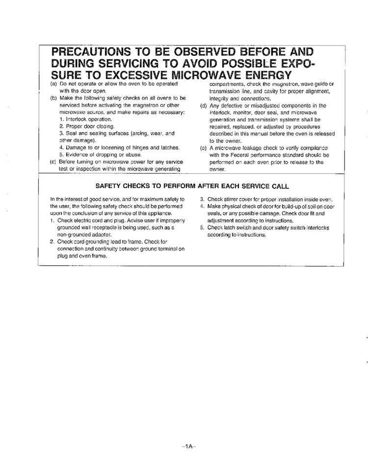 Precautions Diagram and Parts List for MW2030U XAA Samsung Microwave