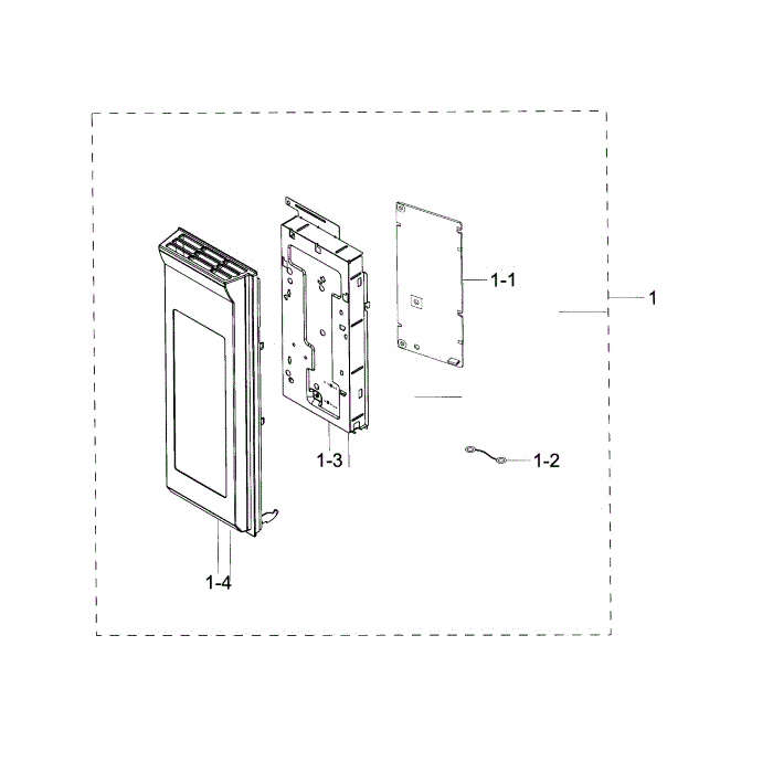 Control Panel Diagram and Parts List for ME21H9900AS AA-01 Samsung Microwave
