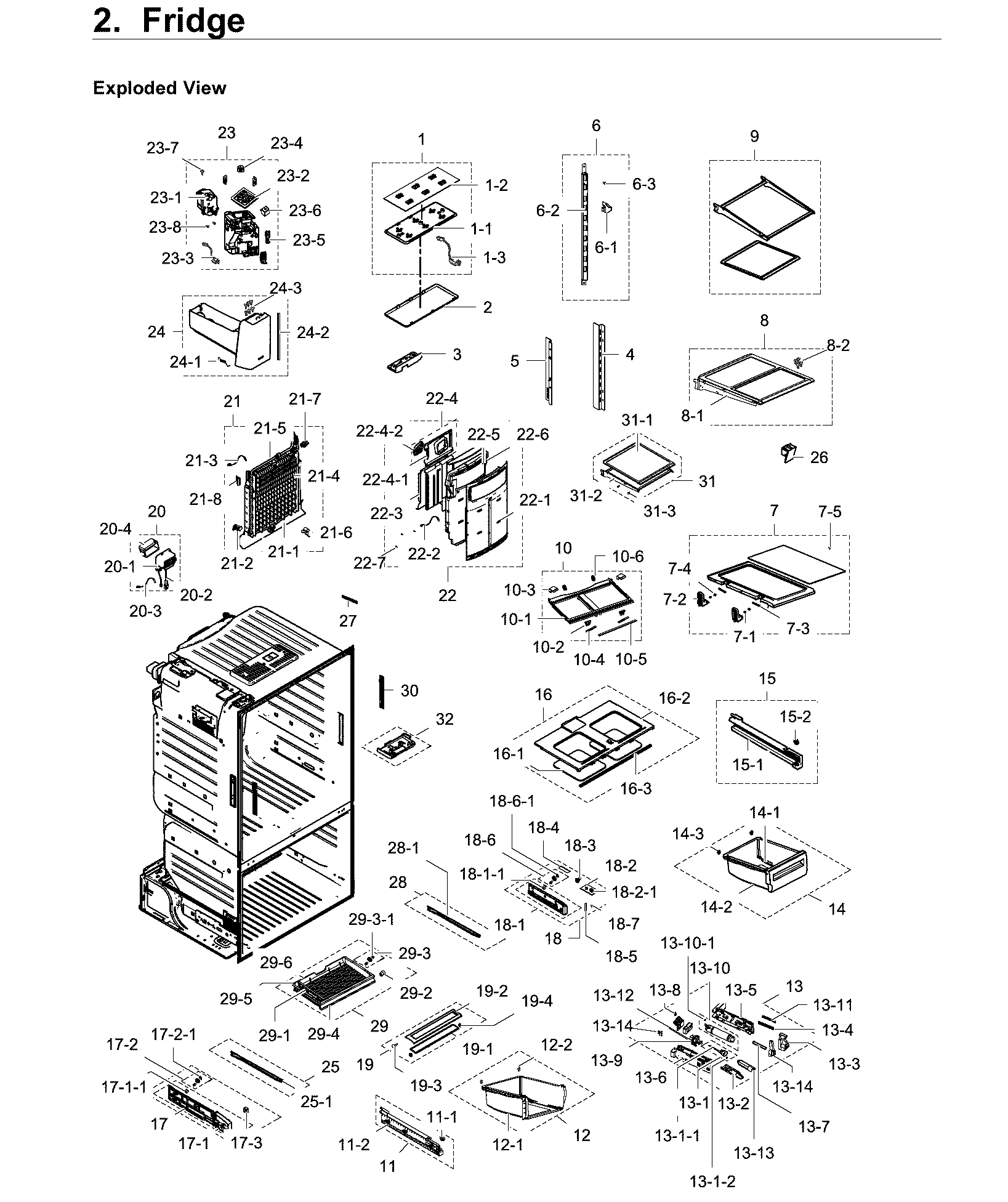 Fridge Diagram and Parts List for RF28HDEDPWW AA-0000 Samsung Refrigerator
