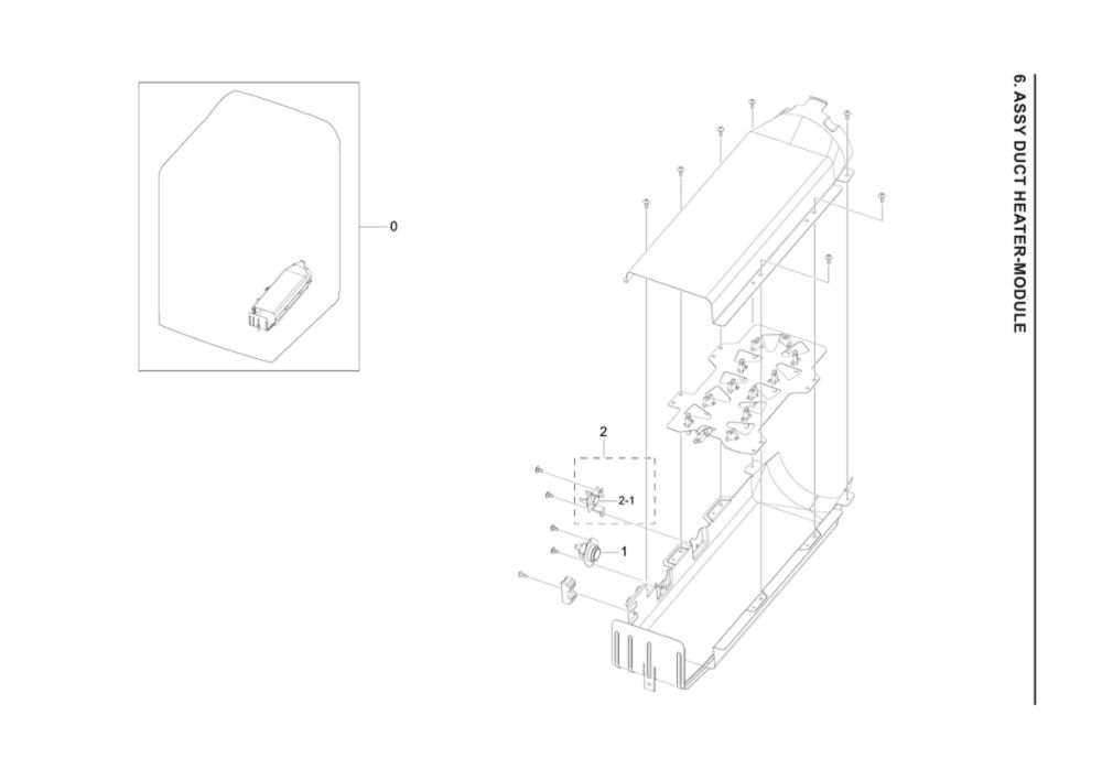 Heater-Module Assembly Diagram and Parts List for DVE55A7700V A3-00 Samsung Dryer