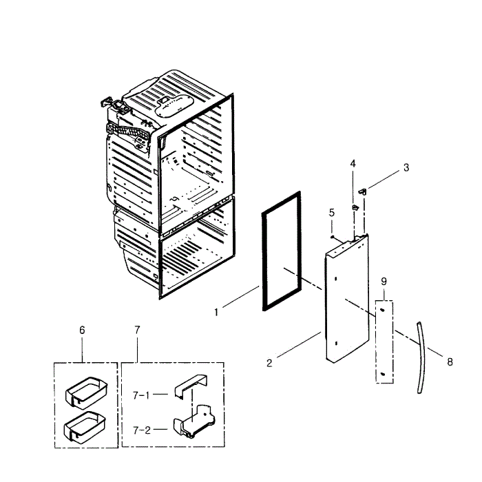 Right Door Diagram and Parts List for RFG296HDBP XAA-02 Samsung Refrigerator