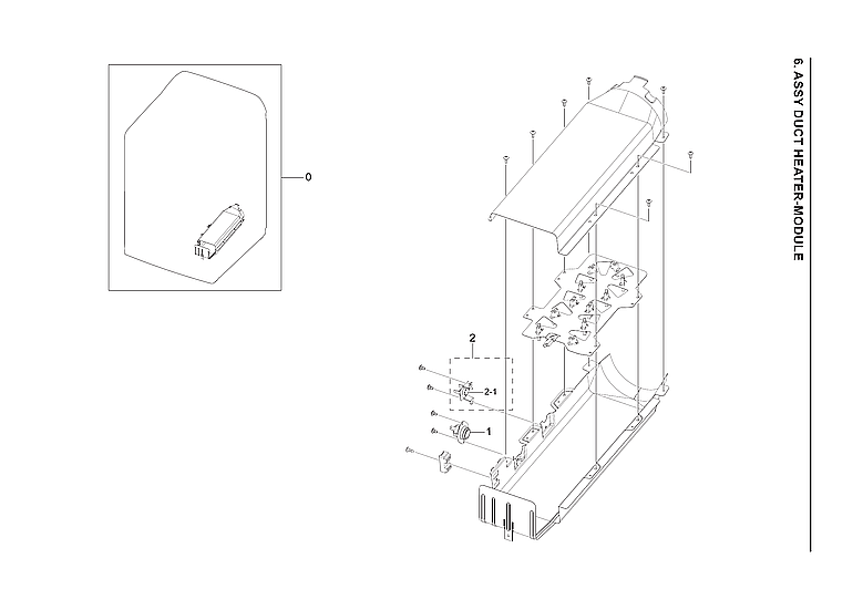 Heater Duct Module Assembly Diagram and Parts List for DVE52A5500C A3-00 Samsung Dryer