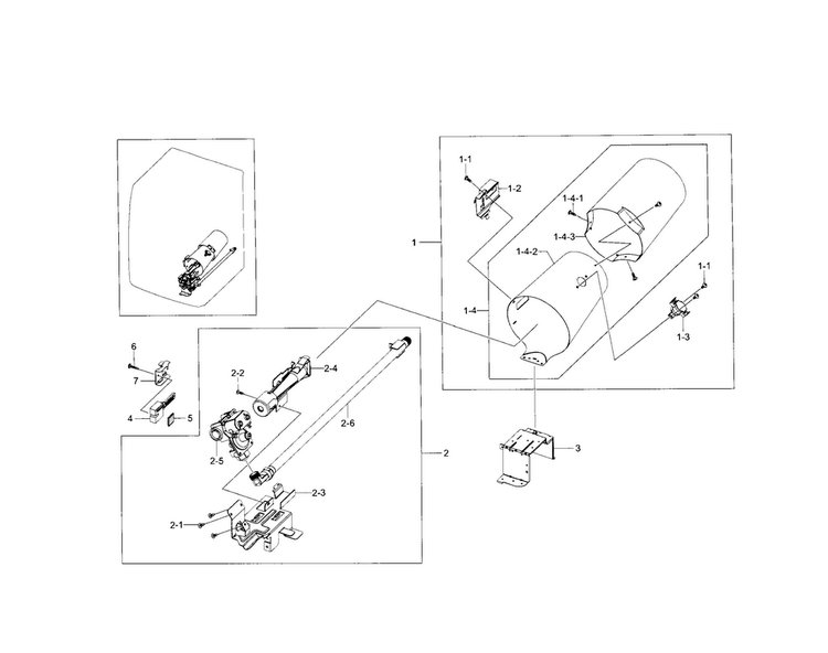 Duct & Burner Diagram and Parts List for DV5471AGW XAA-0002 Samsung Dryer