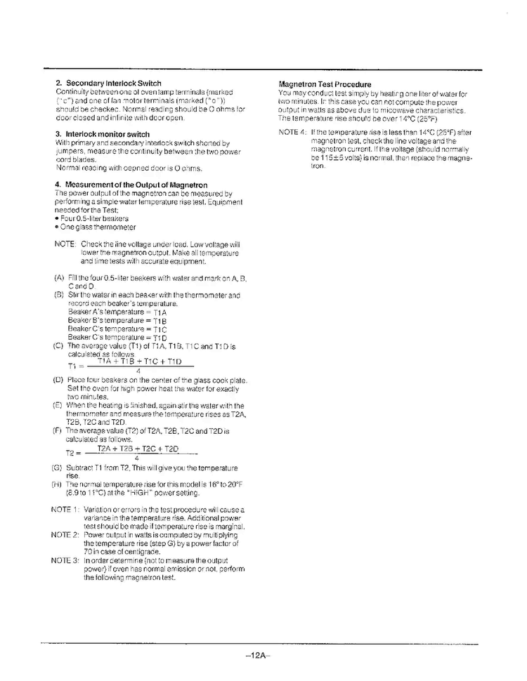 Measurements And Adjustments Page 2 Diagram and Parts List for MW2030U XAA Samsung Microwave