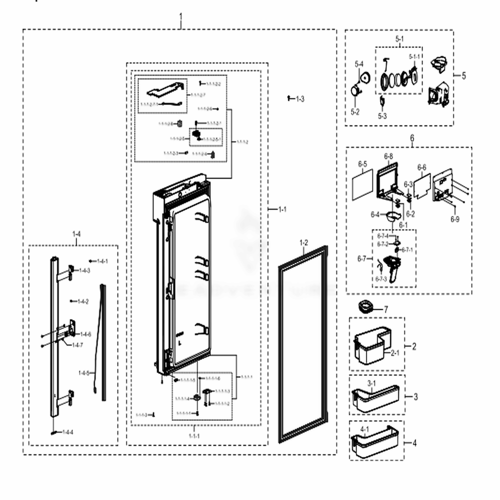 Fridge Door L Diagram and Parts List for RF28K9070SG (AA)(0005) Samsung Refrigerator