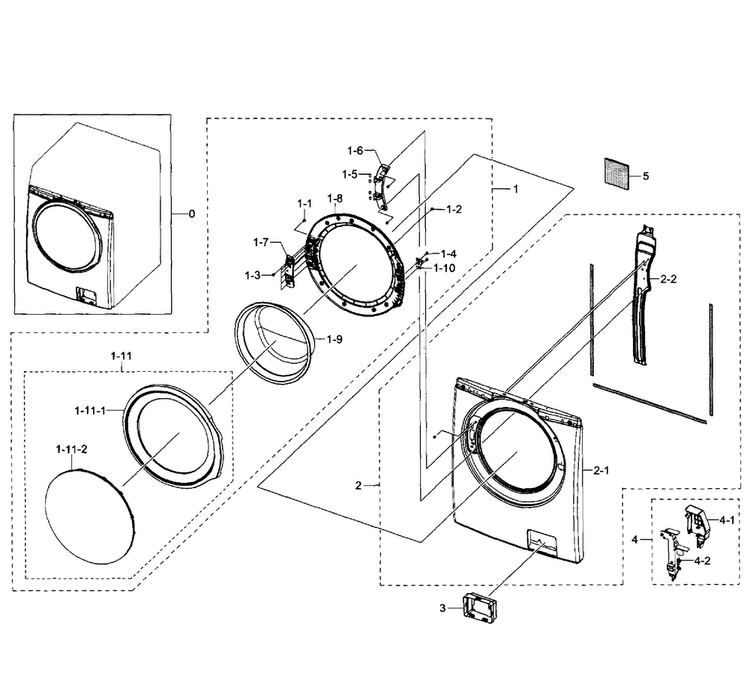 Frame Diagram and Parts List for WF350ANR XAA-0003 Samsung Washer