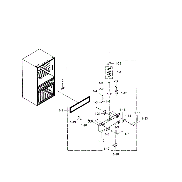 Flexzone Door Diagram and Parts List for RF30HBEDBSR AA-03 Samsung Refrigerator