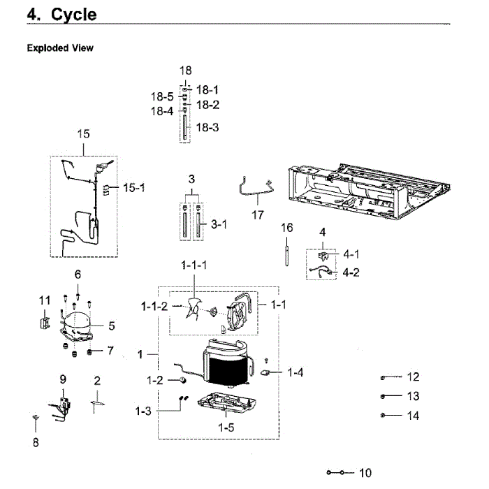 Compressor Diagram and Parts List for RF28K9070SR AA-01 Samsung Refrigerator
