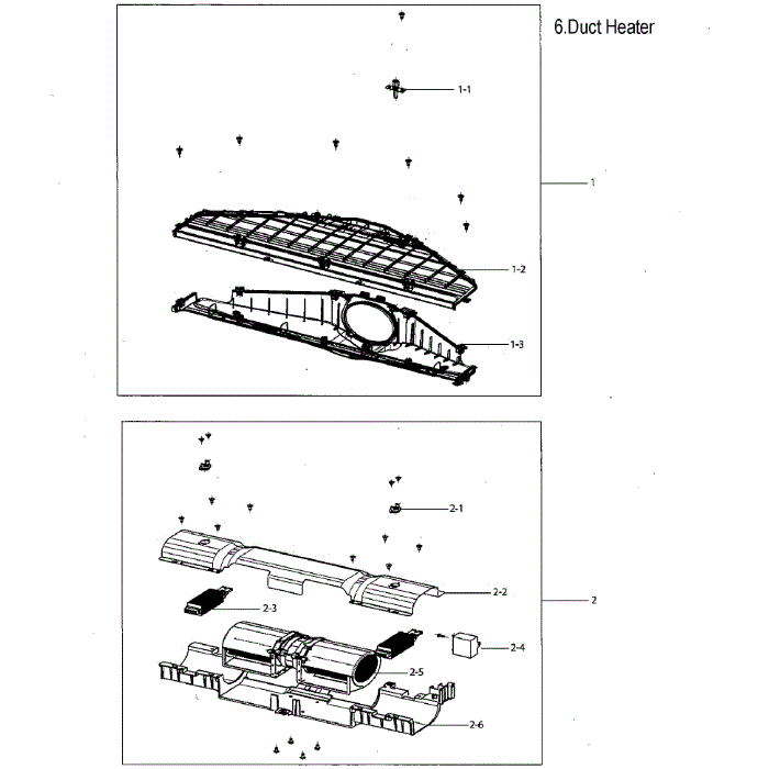 Duct Exhaustand Heater Diagram and Parts List for DVE55M9600V A3-00 Samsung Dryer