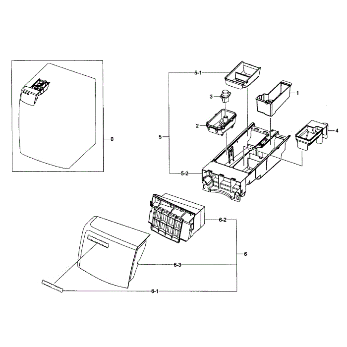 Drawer Assembly Diagram and Parts List for WF435ATGJWR A1-02 Samsung Washer