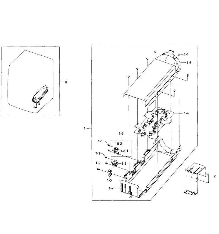 Heater Assy Diagram and Parts List for DV457EVGSWR AA-0001 Samsung Dryer