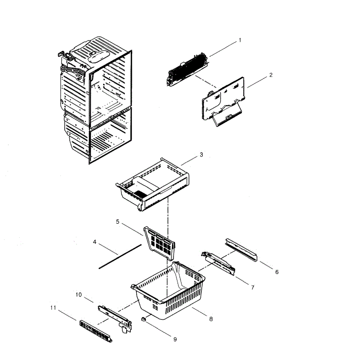 Freezer Diagram and Parts List for RFG29PHDBP XAA-01 Samsung Refrigerator