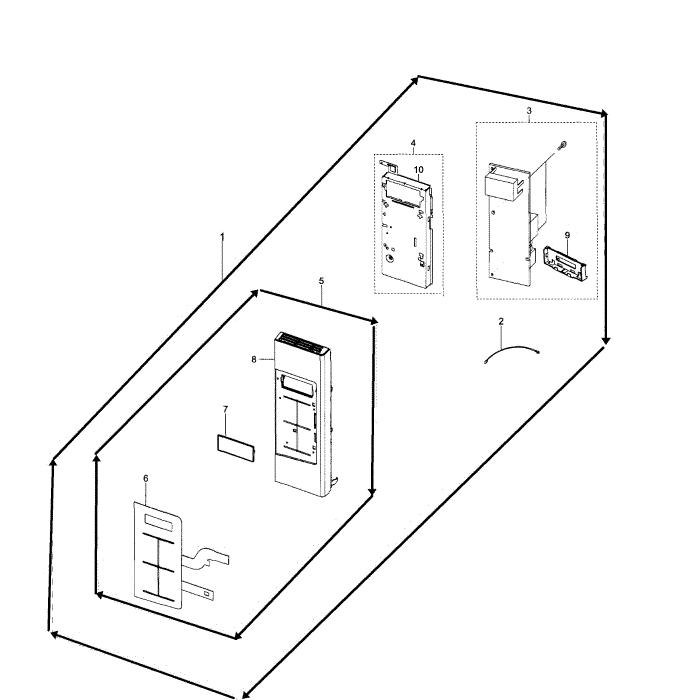 Control Panel Diagram and Parts List for SMH1926B XAA-00 Samsung Microwave