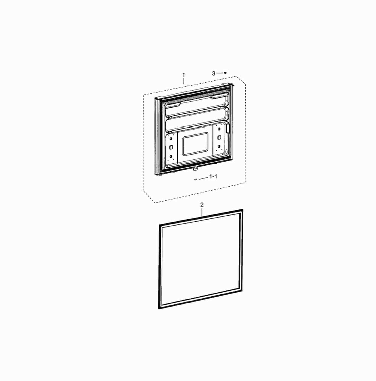 Freezer Door Diagram and Parts List for RB215ACPN XAA-0001 Samsung Refrigerator