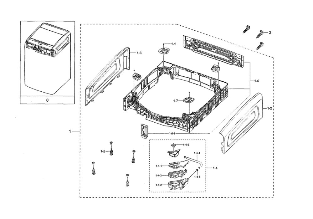 Dual Module/Frame Diagram and Parts List for WV55M9600AV A5-02 Samsung Washer