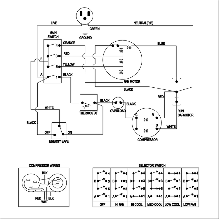 Wiring Information Diagram and Parts List for AW0750 XAA Samsung Air Conditioner