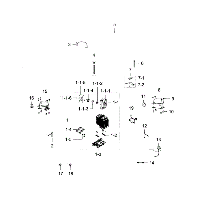 Cycle Diagram and Parts List for RF34H9960S4 AA-01 Samsung Refrigerator