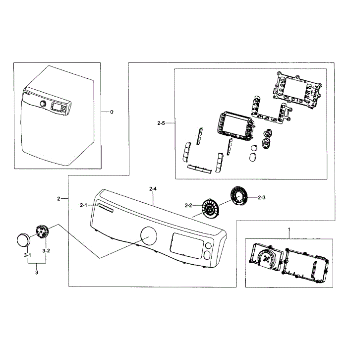 Control Panel Diagram and Parts List for DV455EVGSGR AA-01 Samsung Dryer