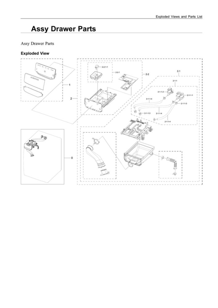 Drawer Assembly Diagram and Parts List for WF45A6400AW US-00 Samsung Washer