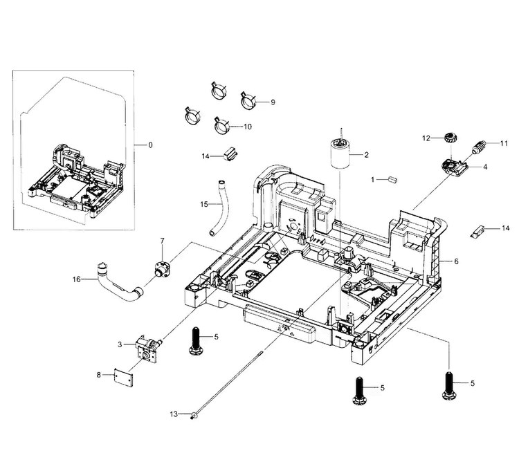 Base Section Diagram and Parts List for DW80J7550UG AA-0000 Samsung Dishwasher