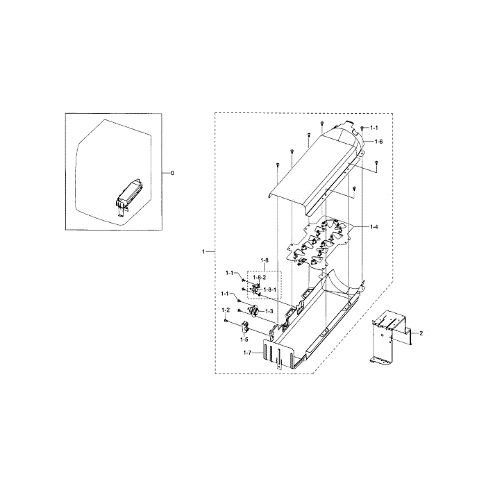 Duct Heater Diagram and Parts List for DV433ETGJWR A1-00 Samsung Dryer