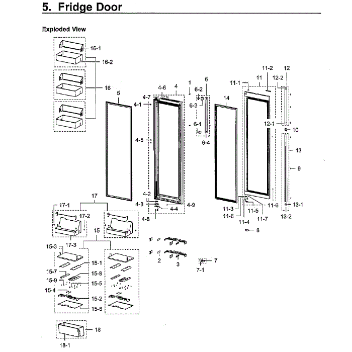 Right Door Diagram and Parts List for RH22H9010SR AA-02 Samsung Refrigerator