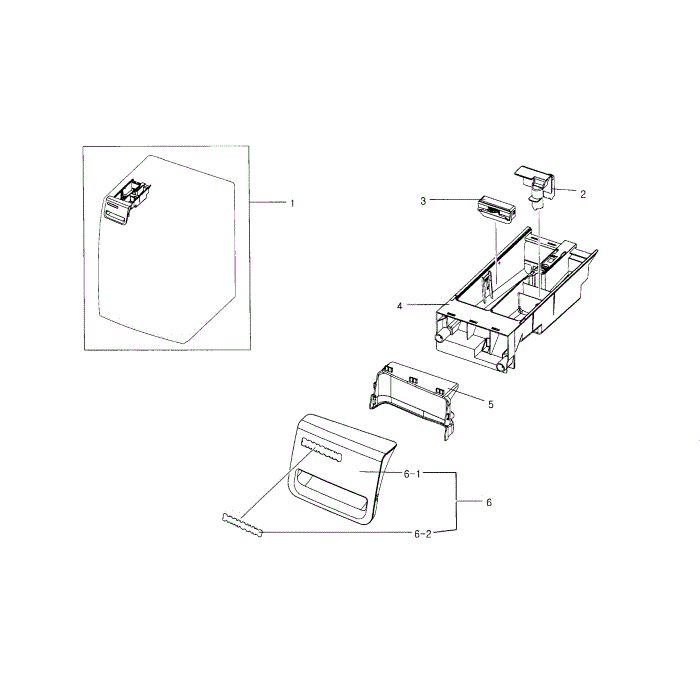 Drawer Diagram and Parts List for WF218ANB XAA-01 Samsung Washer